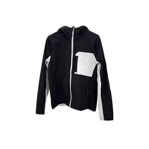 BE BOUNDLESS Colorblock Hooded Black Stretch Jacket Coat Mens Small NWT